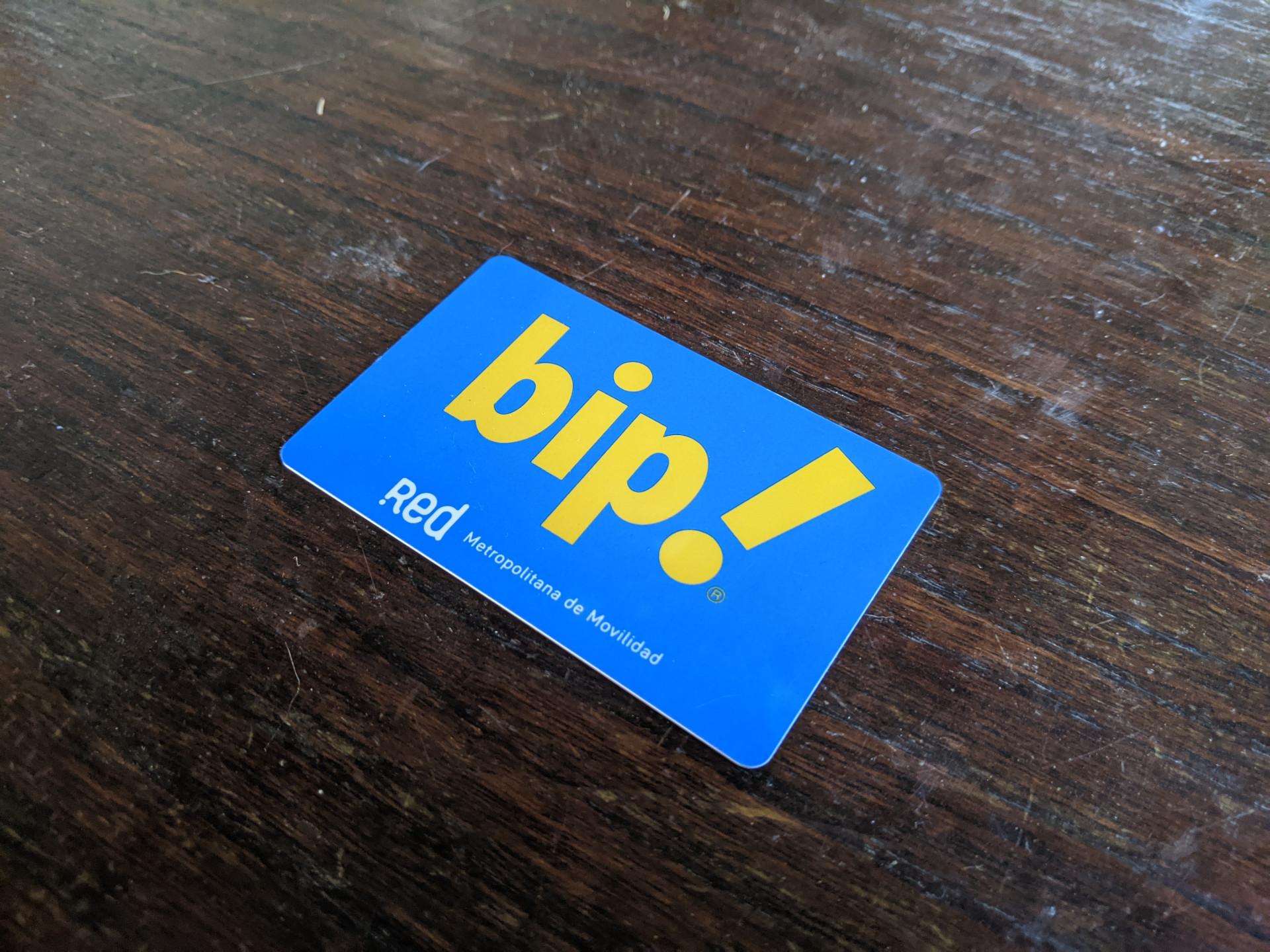 Photo of my bip! card.